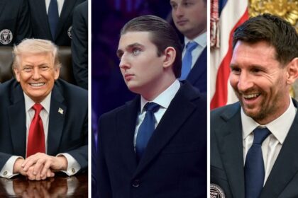 Donald Trump’s mimicry of his 18-year-old son Barron Trump is going viral