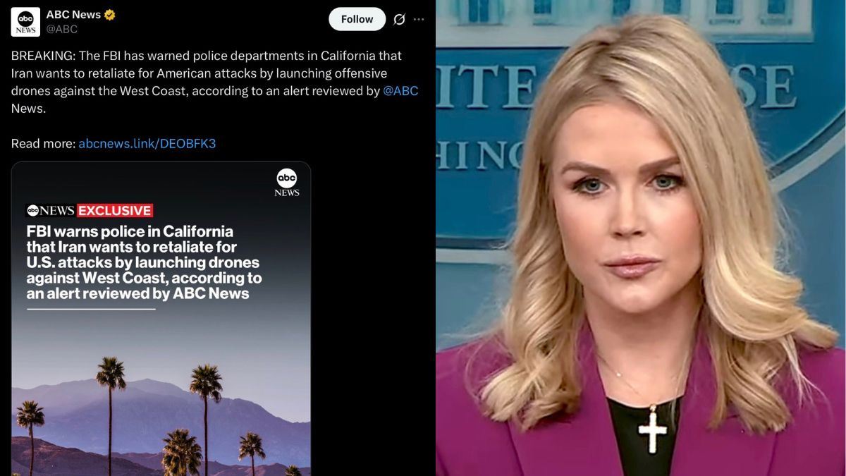 Karoline Leavitt blasts ABC News over alleged Iranian drone threat report
