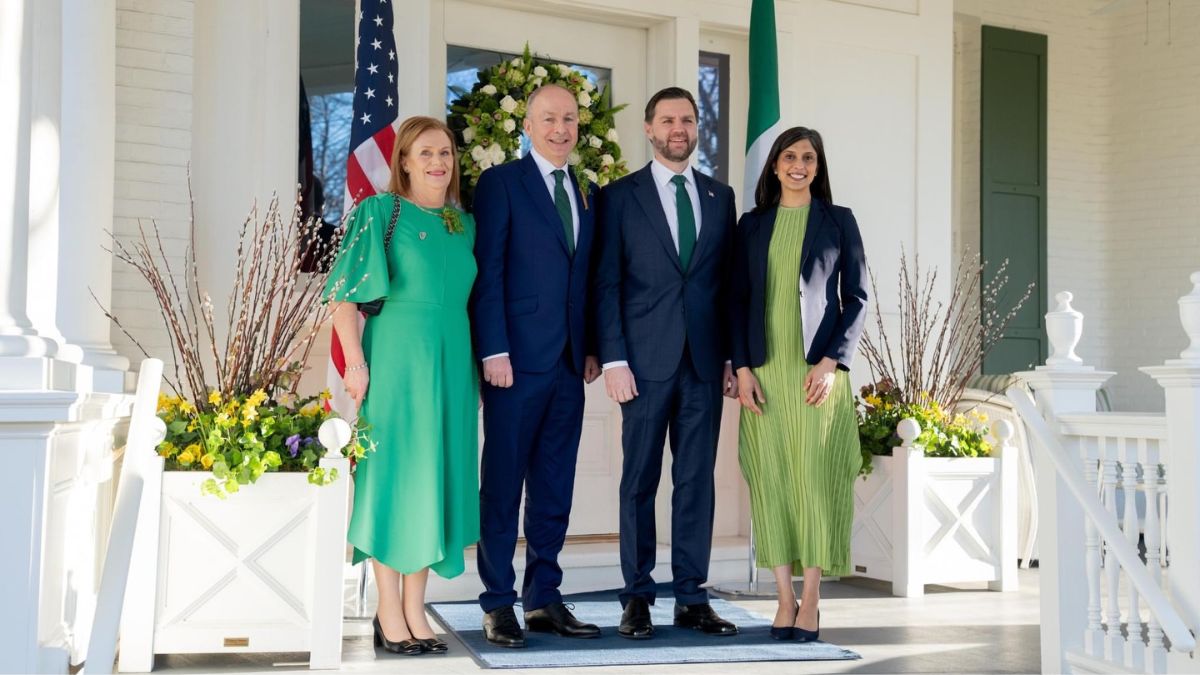 Mismatched Greens Overshadow Usha and JD Vance’s St. Patrick’s Day Event