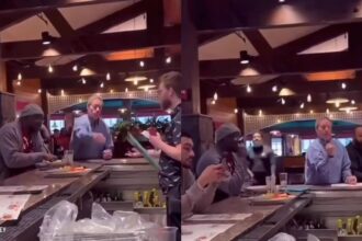 Video of a racist white man being carried out of a restaurant went viral