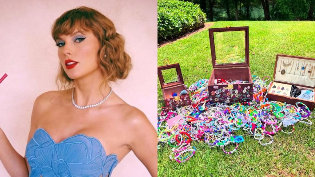 Why Swifties are trading friendship bracelets at Taylor Swift’s Iconic Eras Tour. (left- @taylorswift| via Instagram) and (right-@myreputation1989|via Instagram).