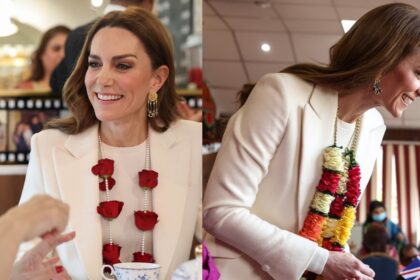 Kate Middleton. the Princess of Wales, joined a dance with people celebrating Holi in Leicester, UK