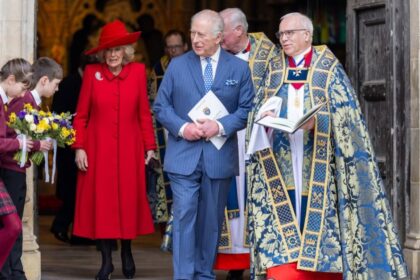 King Charles, Prince William and Kate Middleton were heckled by protesters asking if they knew about Andrew