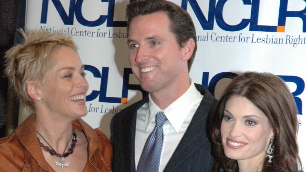 Sharon stone with Gavin newsom and kimberly