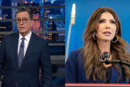 Stephen Colbert did not waste time celebrating Kristi Noem's termination
