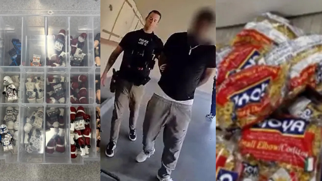 Irvine, California man arrested for stealing LEGO sets by replacing the building bricks with pasta.
