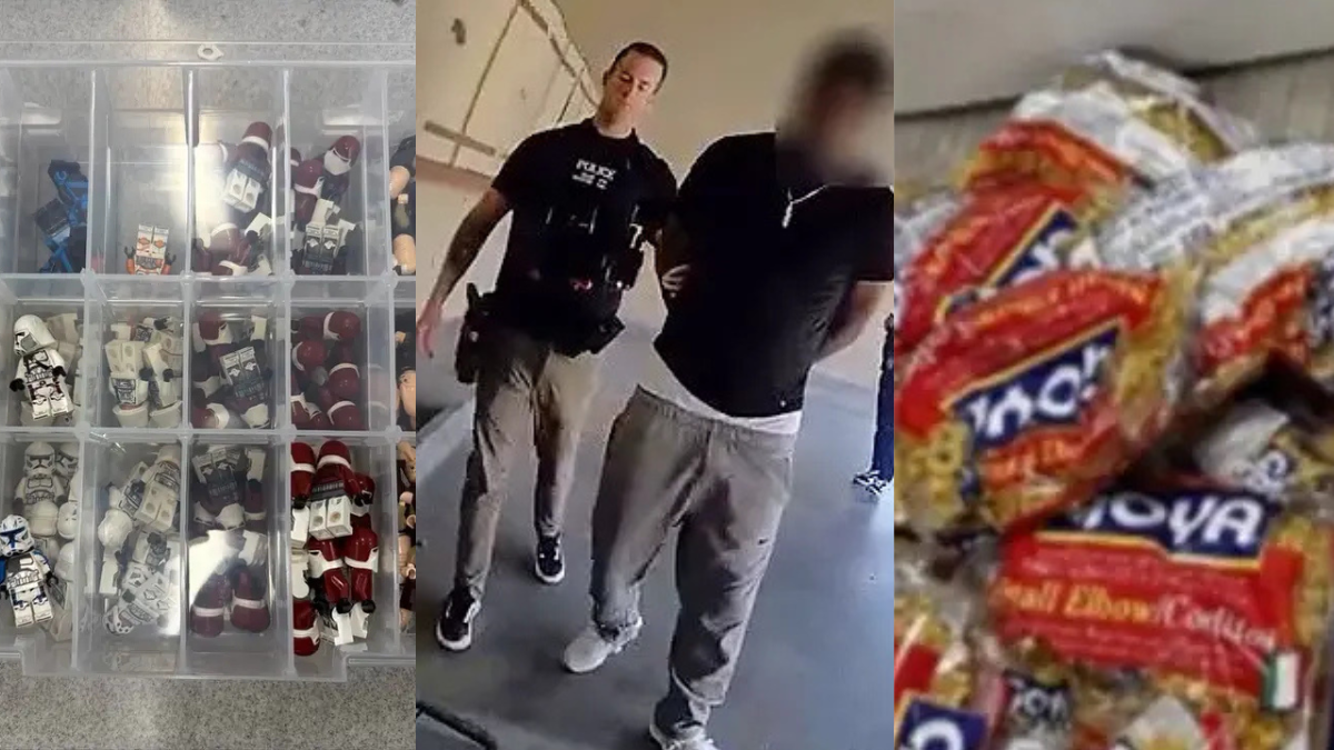 Irvine, California man arrested for stealing LEGO sets by replacing the building bricks with pasta.