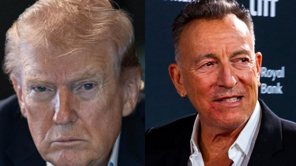 United States President Donald Trump (L) and Bruce Springsteen