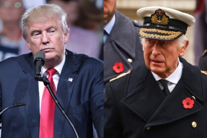 President Donald Trump (L) welcomed King Charles (R) at the White House on Monday, April 27.