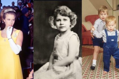 From left: Princess Anne (Instagram/@matta_of_fact), Queen Elizabeth II as a child (Instagram/@rroyalfamily_), and Prince William and Prince Harry as children (Instagram/@d1iana.princess)