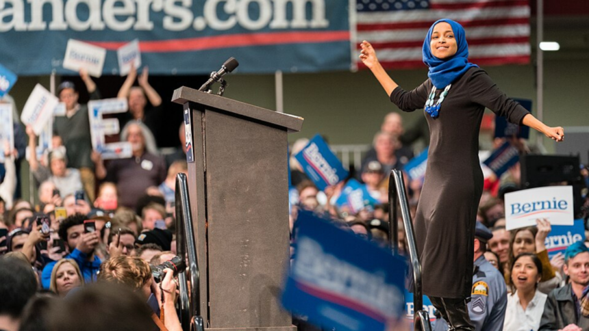 Ilhan Omar mocked in viral video of World War II gaffe.