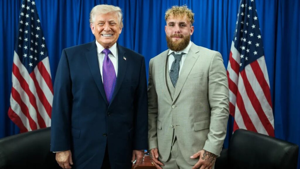 Jake Paul suggested Donald Trump and his son Barron should be fighting on the front lines.