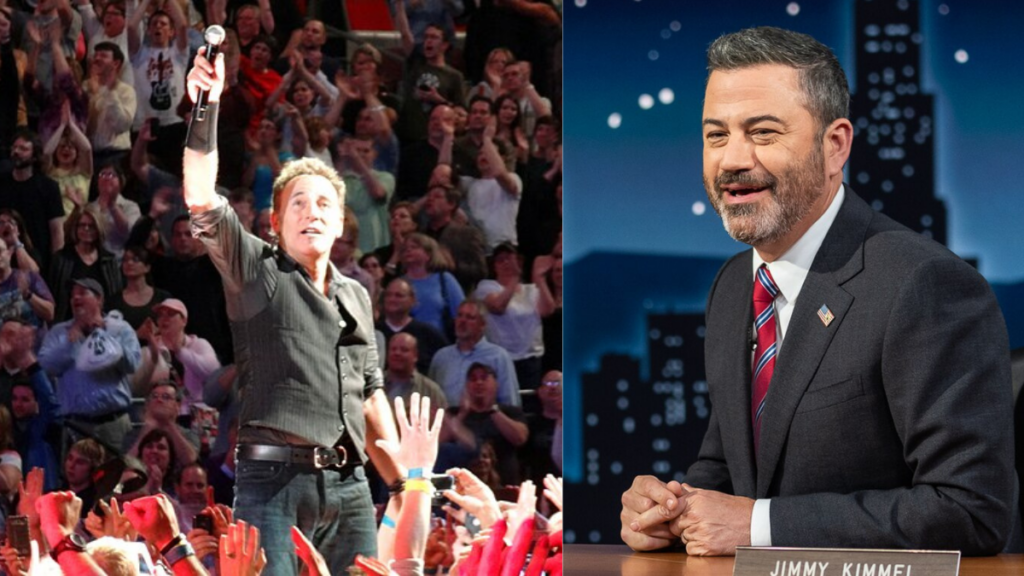 Jimmy Kimmel lashes out at Donald Trump over Bruce Springsteen concerts comments.