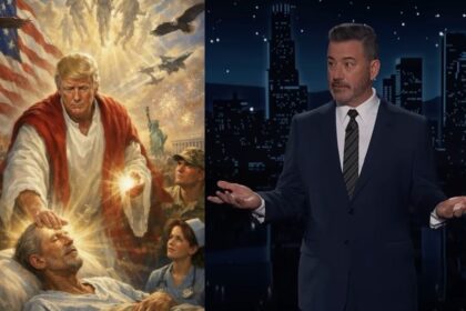 Jimmy Kimmel mocked Donald Trump's Truth Social Jesus image in a late night episode
