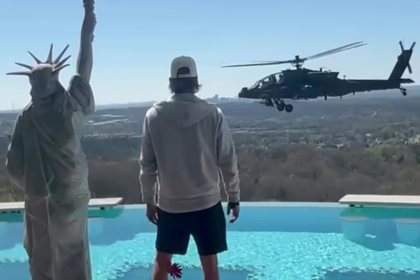 Kid Rock salute to Army helicopters sparks social media outrage over cost of flyover.
