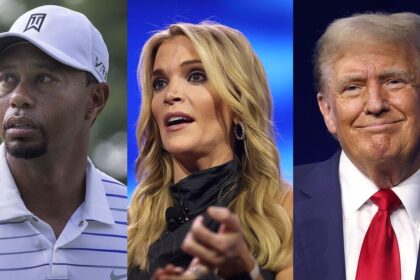 Megyn Kelly criticizes Tiger Woods over viral Trump call following DUI arrest. (Image credits: left – Keith Allison/Flickr; middle – Gage Skidmore/Flickr; right – Gage Skidmore/Flickr).