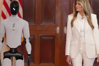 Melania Trump addresses AI robot and education backlash.
