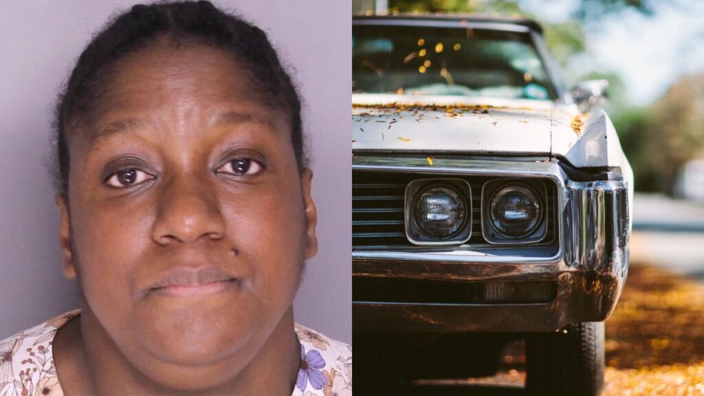 New Jersey mom faces charges after toddler found alone in sweltering vehicle. (left- X/@NahBabyNahNah) and (right- Freerange Stock).