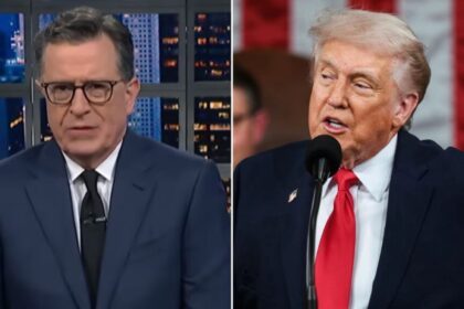 Stephen Colbert claimed Donald Trump was 'moonsplaining' while talking to Artemis II astronauts.
