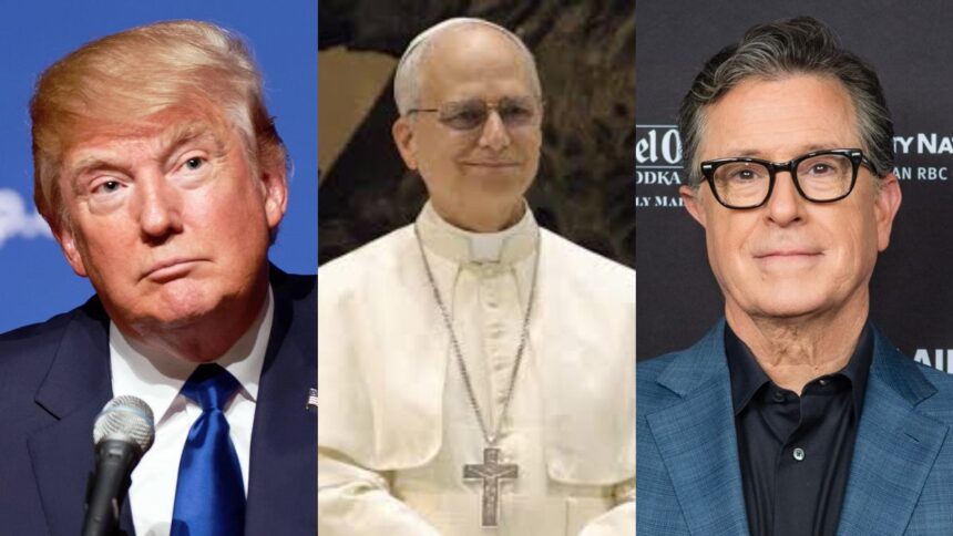 Stephen Colbert-Donald Trump-Pope Leo XIV