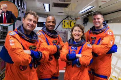 President Donald Trump calls astronauts during Moon mission.