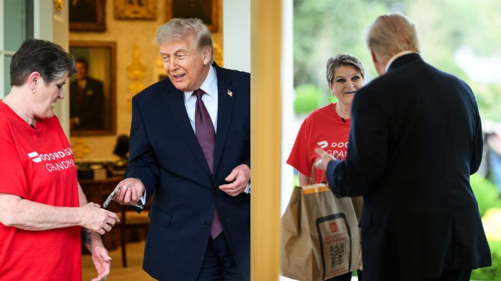 Door Dash Grandma Sharon Simmons Delivering McDonalds To Trump White House