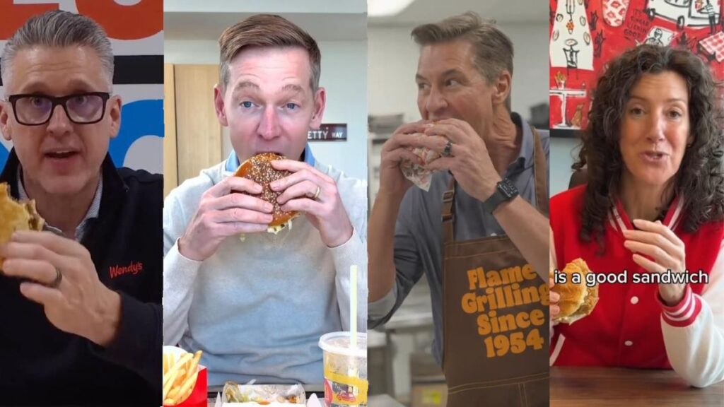 McDonald's CEO breaks silence on Big Arch eating viral 'Burger Wars' video.