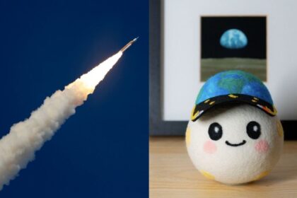 A small boy designed a mascot for the Artemis II Moon mission