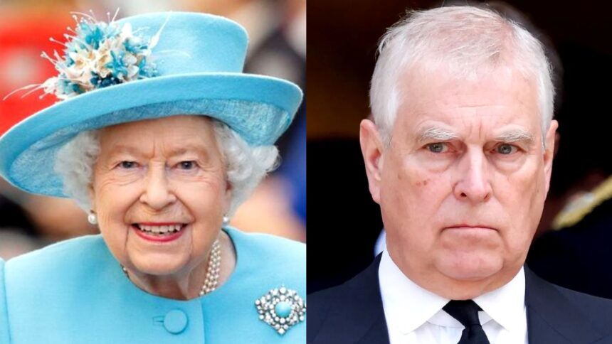 Activists changed posters outside Buckingham Palace to ask what Queen Elizabeth knew about the former Prince Andrew scandal