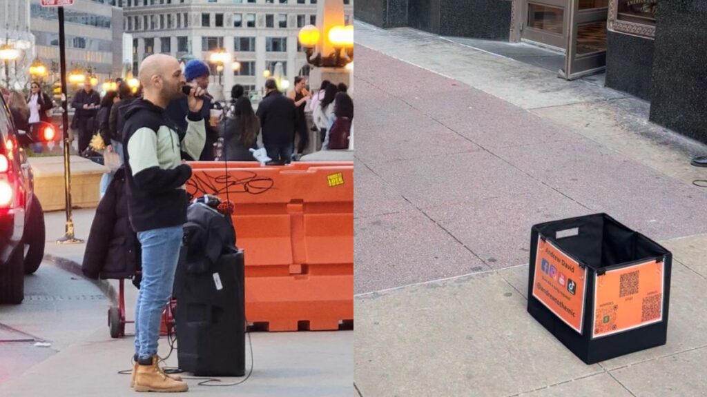 Chicago Street Performer Andrew David Robbed By Teenager In Broad Daylight While Busking.