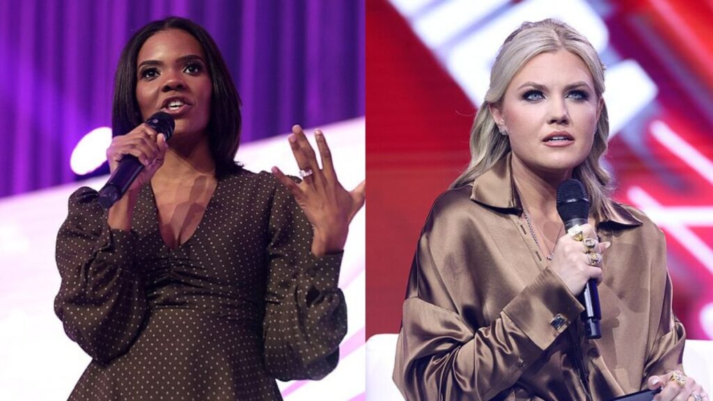 Candace Owens (L) alleged that the White House Military Office (WHMO) pushed Erika Kirk’s (R) emotional WHCD video through an internal e-mail campaign. | Image Credits: Gage Skidmore/ Wikimedia Commons (CC BY-SA 2.0); Gage Skidmore/ Wikimedia Commons (CC BY-SA 4.0)