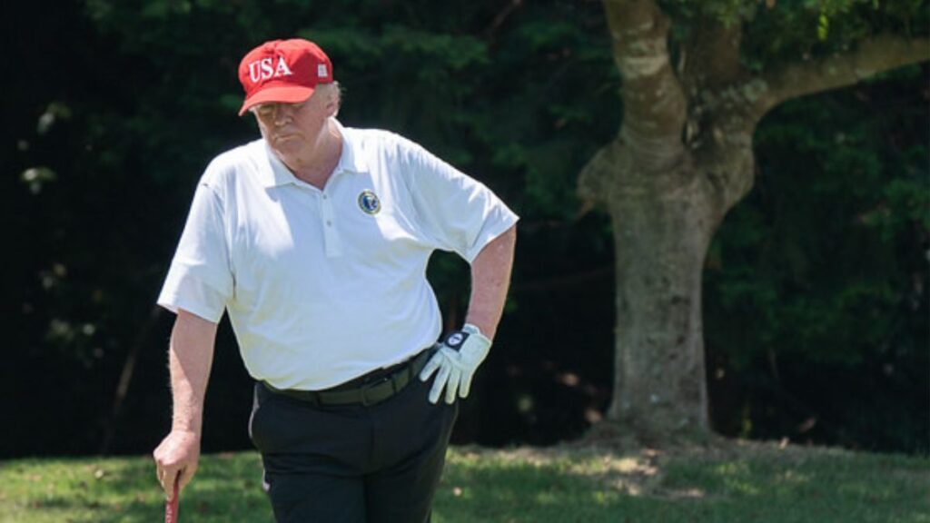 Donald Trump said he won't play golf in 2016, but clocked in hours on the field.