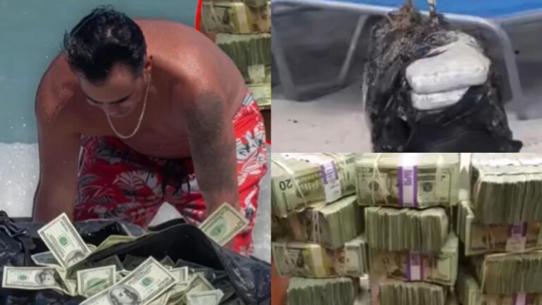 Florida man finds floating cash near Lauderdale Beach. (Image Credits-@mymixtapez and @eclipsethis2003/X)