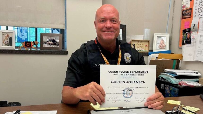 Former police officer Colten Johansen pleaded guilty to three second-degree felony charges last December in Utah. (Image Credit: Ogden Police Department/ Facebook)