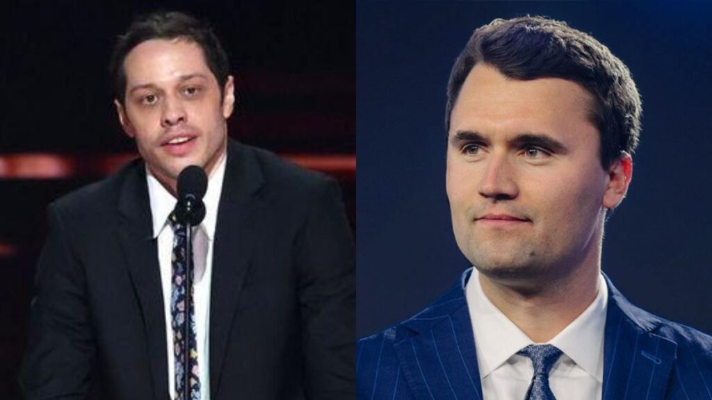 Internet users slam Pete Davidson over Charlie Kirk joke. (Image Credits-@UNILAD and @@DragonSword778/X)
