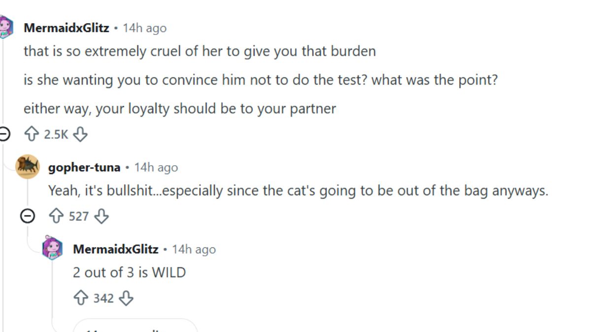 Reddit users comment on family secret story. (Image Credit: Sanpshot, Reddit) Reddit users comment on family secret story. (Image Credit: Sanpshot, Reddit)