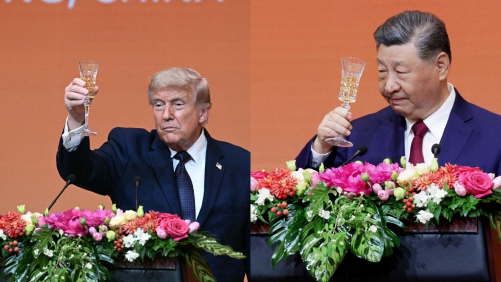 Trump Toasts Xi Jinping in China.