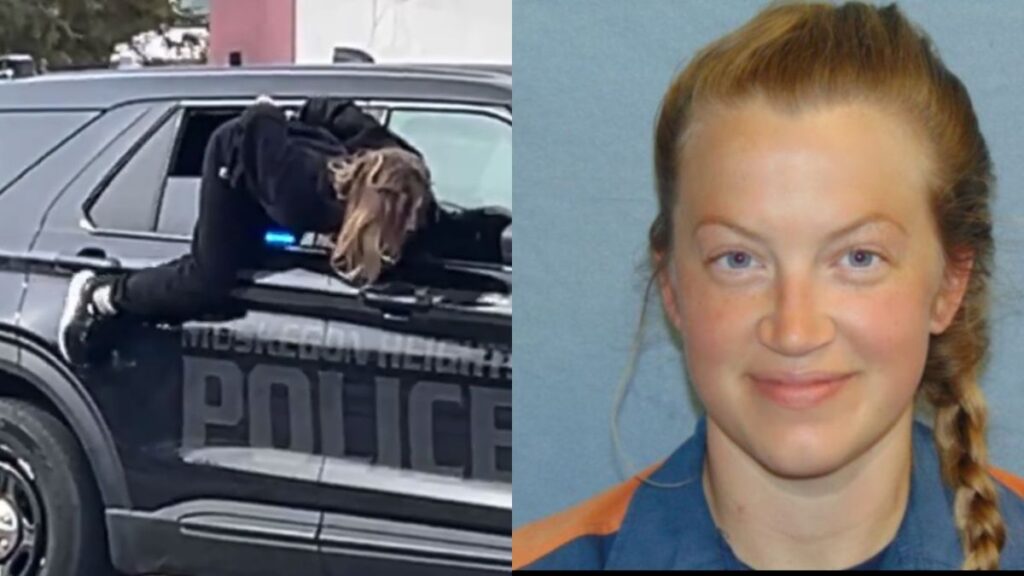 A woman escaped from a Michigan police cruiser through a half-opened rear window.