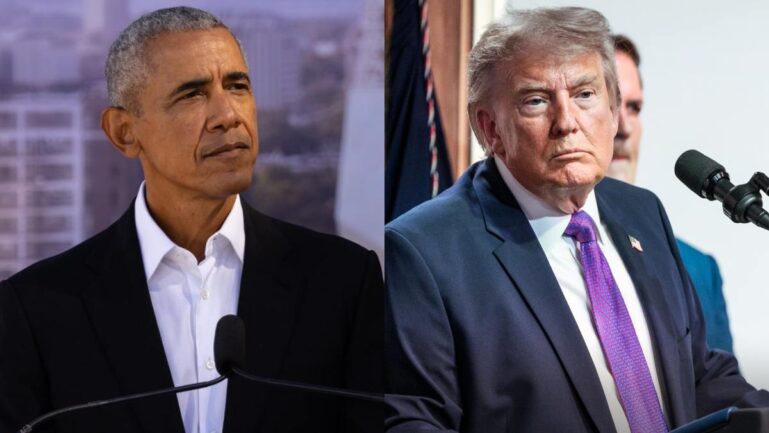 Donald Trump mocks the Obama Presidential Center in his latest post. (Image Credits-@BarackObama and @TheWhiteHouse/X)