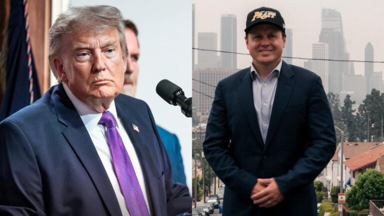 Donald Trump repeats claims about California elections after the Los Angeles runoff. (Image Credits-@TheWhiteHouse and @spencerpratt/X)