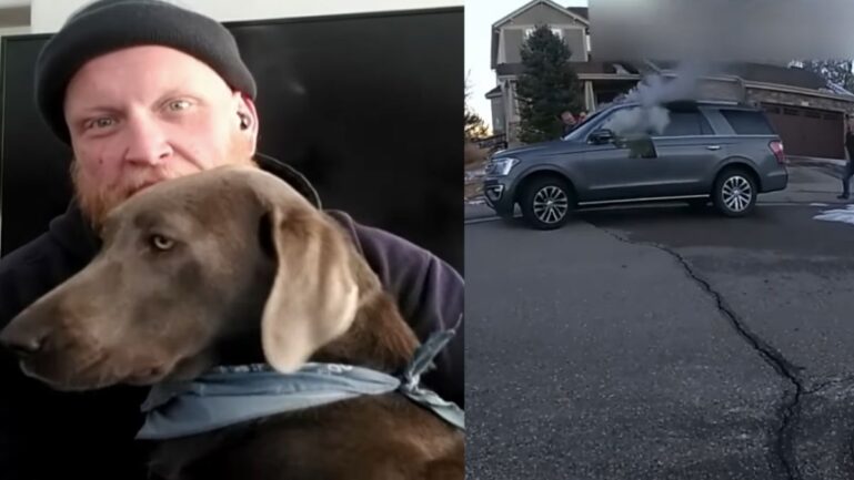 A Colorado deputy pulled a dog out of a burning car