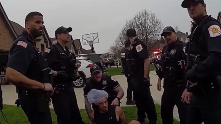 Police tased and arrested an unruly man
