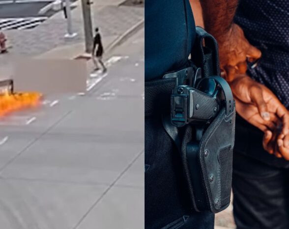 Oklahoma Police Release Surveillance Video of Molotov Cocktail Attack at Busy Intersection—Suspect’s Odd Reaction Helps Cops In Arrest