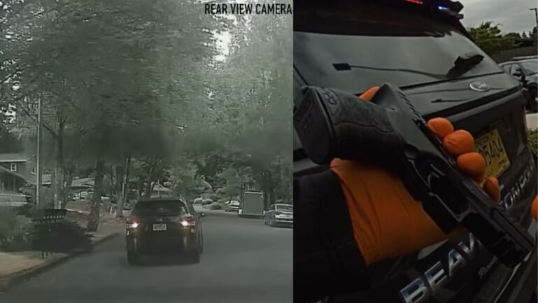 man chases couple's car in reverse during road rage