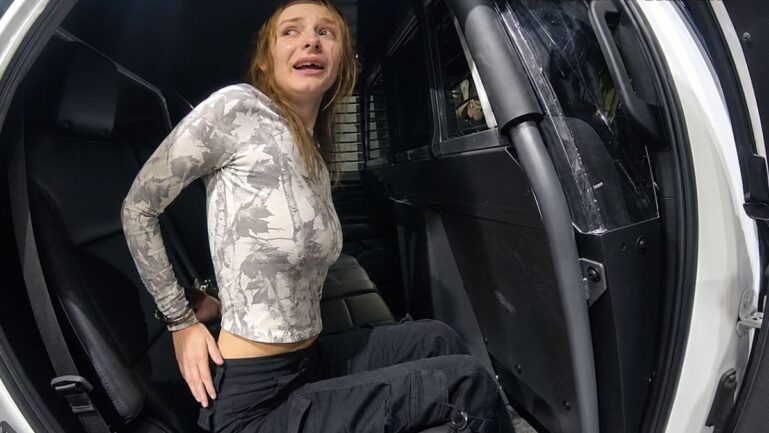 Police arrested an erratic girlfriend after she assaulted her boyfriend.