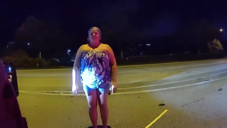 Police arrested an entitled woman at a traffic stop.