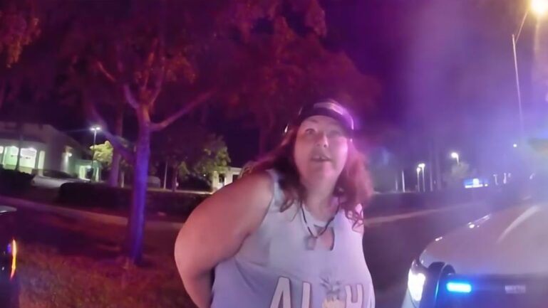 Woman pulled a knife during a traffic police stop