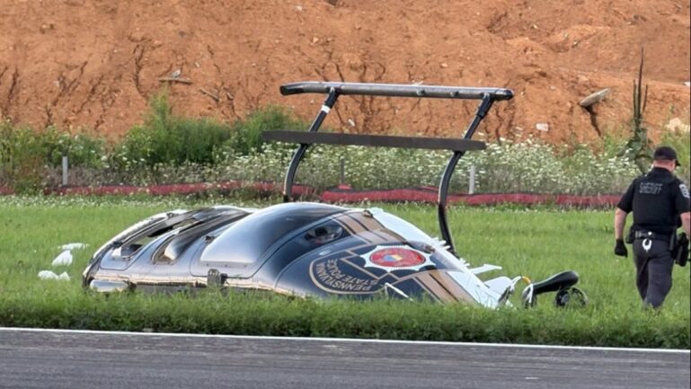 A Cessna crashed into a Pennsylvania police helicopter mid-training.