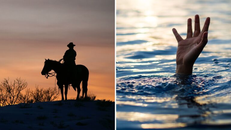 Montana Teen Cowboy Wades Chest-Deep Into Yellowstone River With His Lasso