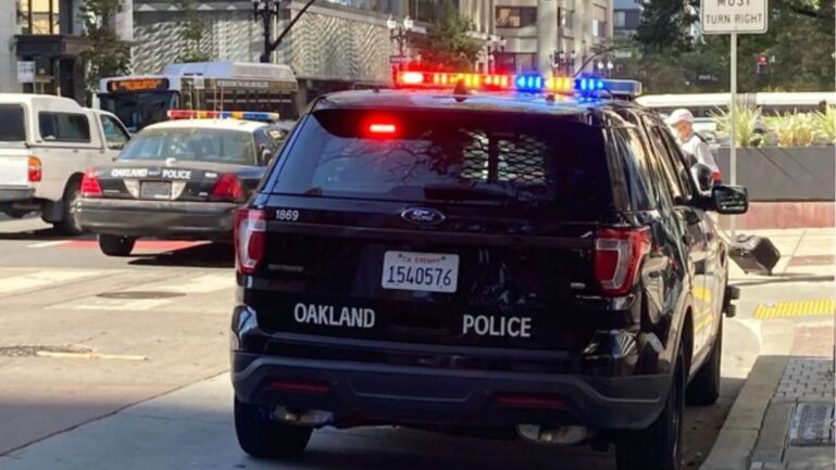 Oakland police shot dead a man who was wielding a weapon at them